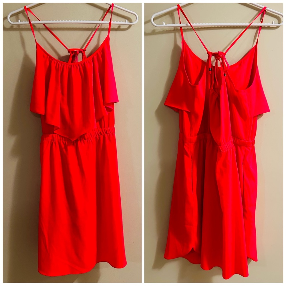Medium size bright pink short dress